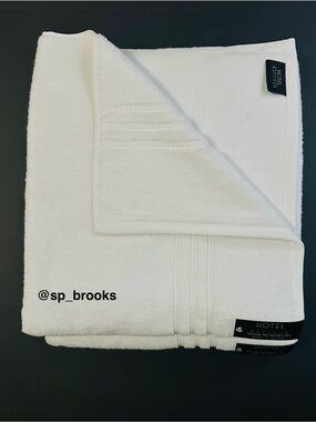 🎁2PC Hotel Balfour Cotton White Bath Towels with   Braided Dobby Border - Turkey